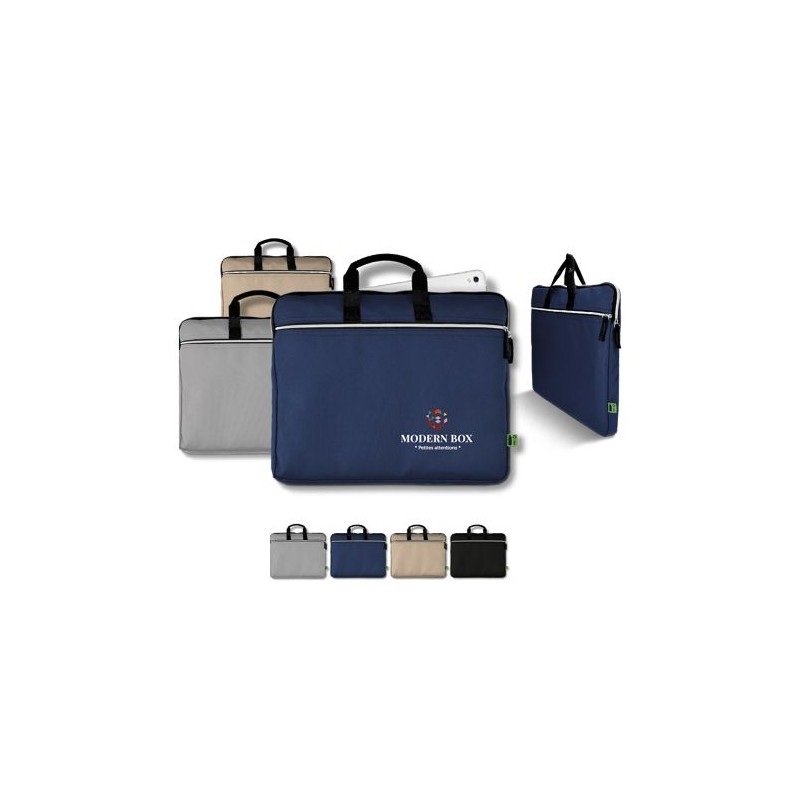 Sacoche Éco-responsable en rPET pour Ordinateur Portable et Documents - Personnalisée cadeau entreprise pas cher