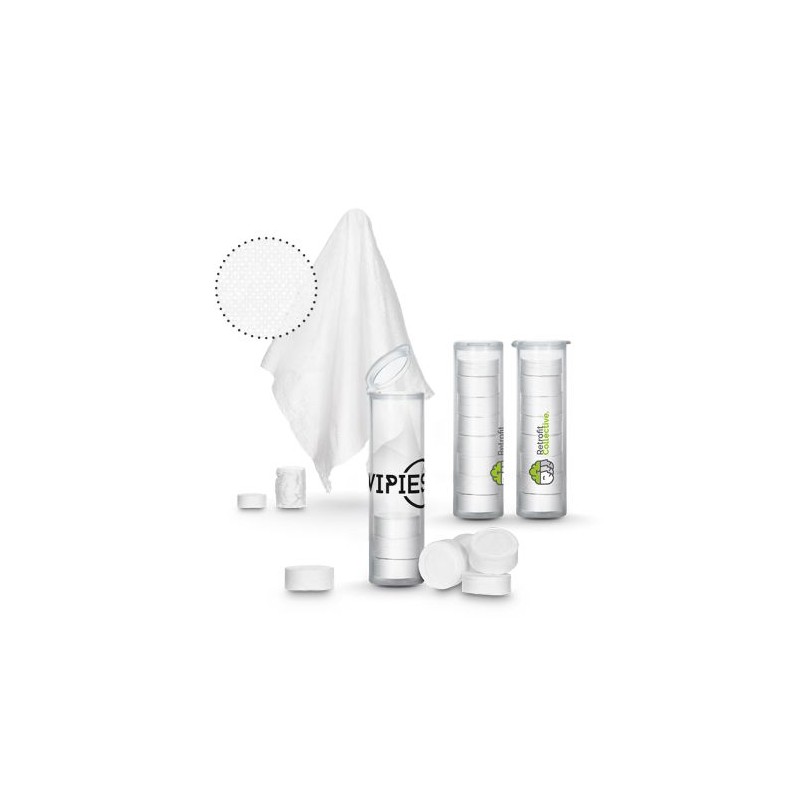 Lingettes compressées réutilisables s en tube de 8 pastilles - Beauté