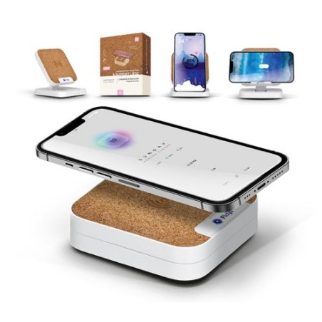 Chargeur rapide inductif 10W et support de téléphone - Pratique cadeau d'entreprise