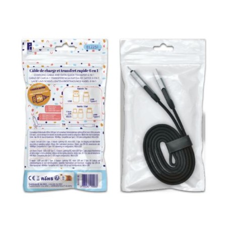 Câble de Charge Rapide 6 en 1 - Pratique et Efficace