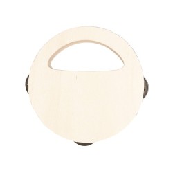 Tambourin Personnalisé Économique Andex Matières : bois Couleurs : naturel
