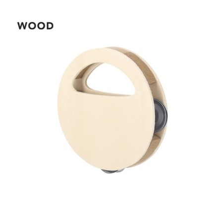 Tambourin Personnalisé Économique Andex Matières : bois Couleurs : naturel personnalisable avec votre logo