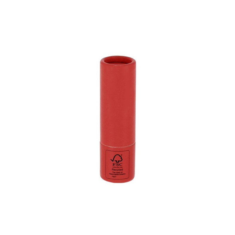 Baume à lèvres  personnalisé pas cher Vintod Matières : carton recyclé Couleurs : rouge marquage laser ultra précis