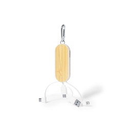 Câble de Charge Éco-responsable et Performant Personnalisé Abby Matières : ABS Couleurs : naturel marquage laser ultra précis