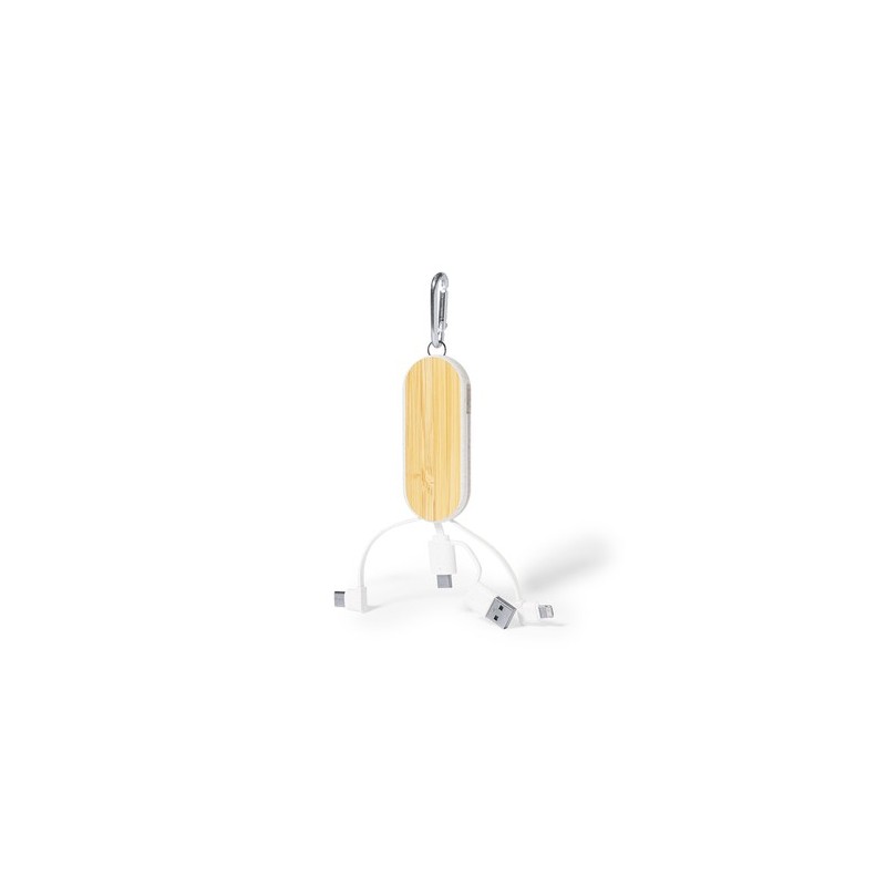 Câble de Charge Éco-responsable et Performant Personnalisé Abby Matières : ABS Couleurs : naturel marquage laser ultra précis