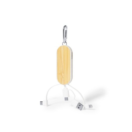 Câble de Charge Éco-responsable et Performant Personnalisé Abby Matières : ABS Couleurs : naturel marquage laser ultra précis