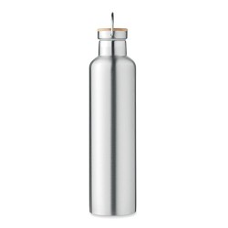 Bouteille isotherme double paroi personnalisée 1L grande Helsinki Matières : acier inoxydable Couleurs : argenté mat accessoire 