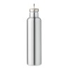 Bouteille isotherme double paroi personnalisée 1L grande Helsinki Matières : acier inoxydable Couleurs : argenté mat accessoire 