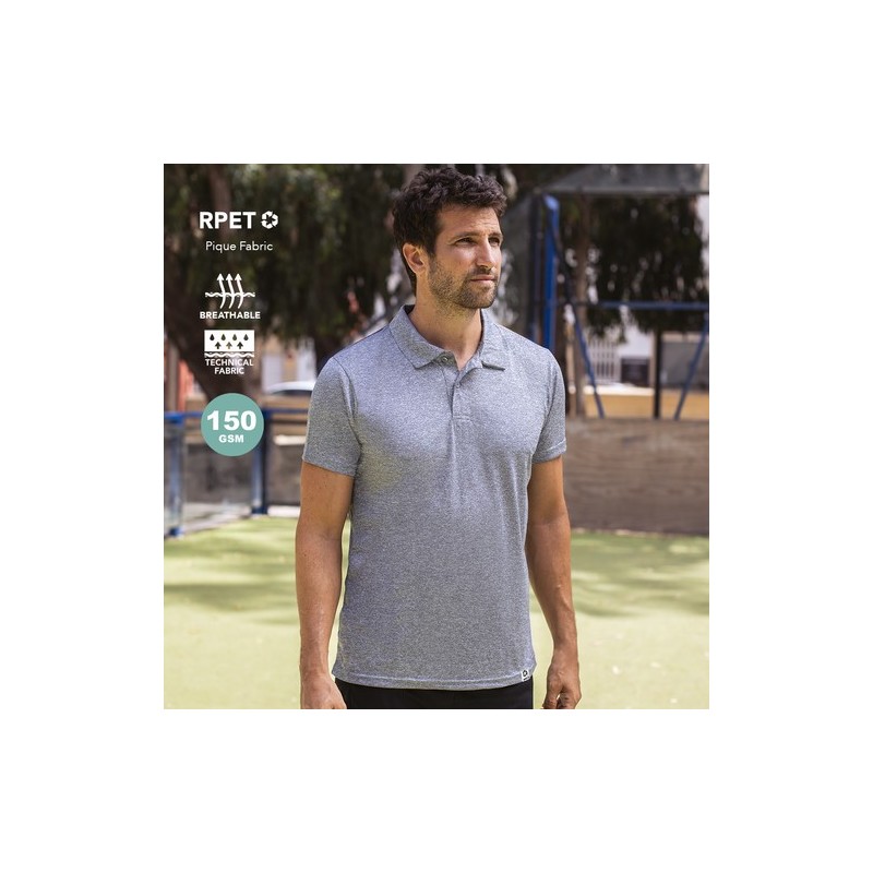 Polo Éco-responsable et Confortable Personnalisé pour Adulte - Troky Matières : PET recyclé Taille textile : S Couleurs : bleu m