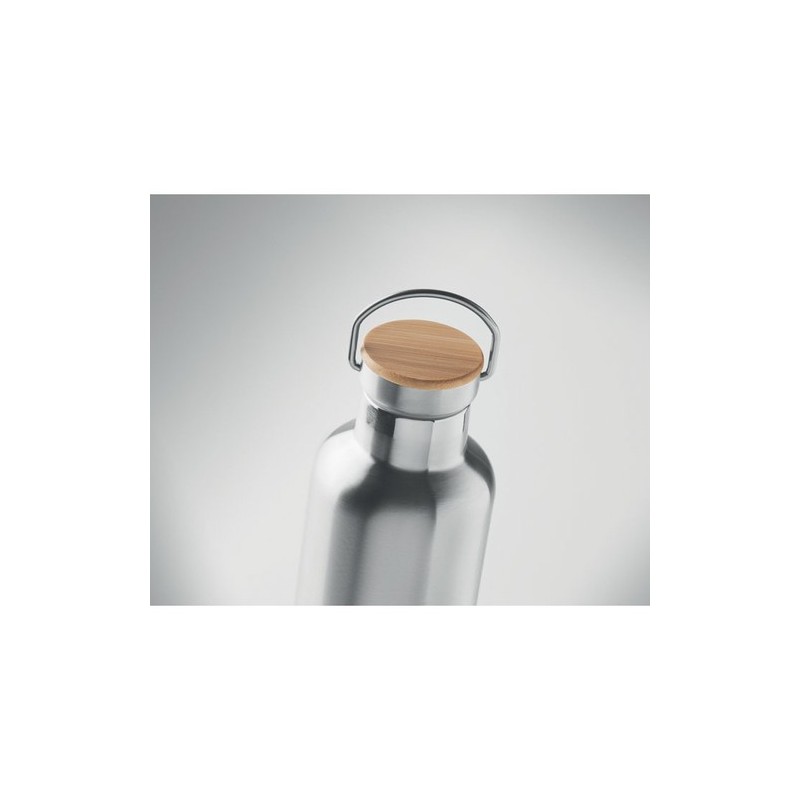 Bouteille isotherme double paroi personnalisée 1L grande Helsinki Matières : acier inoxydable Couleurs : argenté mat cadeau clie