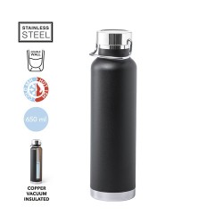 Bidon Isotherme Personnalisé de Qualité Staver Matières : acier inoxydable Couleurs : bleu marine cadeau collaborateur premium