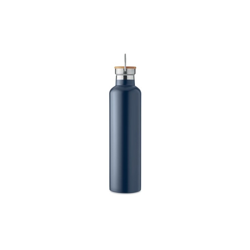 Bouteille isotherme double paroi personnalisée 1L grande Helsinki Matières : acier inoxydable Couleurs : bleu marine impression 
