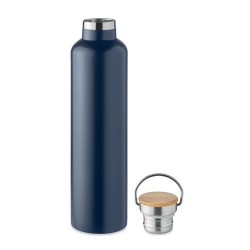 Bouteille isotherme double paroi personnalisée 1L grande Helsinki Matières : acier inoxydable Couleurs : bleu marine objet promo
