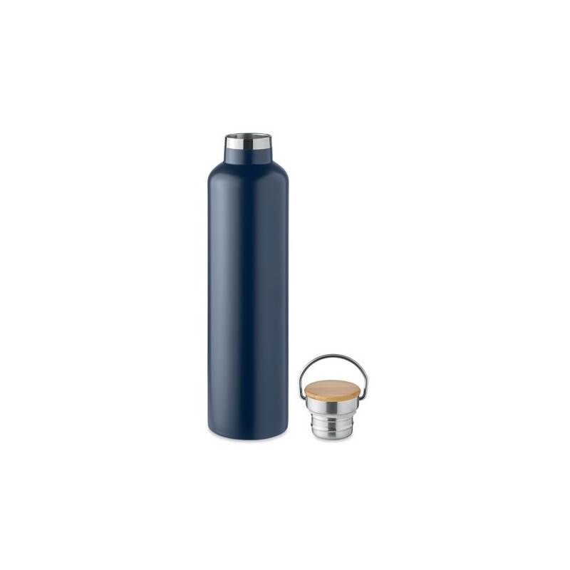 Bouteille isotherme double paroi personnalisée 1L grande Helsinki Matières : acier inoxydable Couleurs : bleu marine objet promo