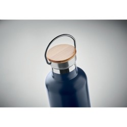 Bouteille isotherme double paroi personnalisée 1L grande Helsinki Matières : acier inoxydable Couleurs : bleu marine impression 