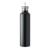 Bouteille isotherme double paroi personnalisée 1L grande Helsinki Matières : acier inoxydable Couleurs : noir goodies publicitai