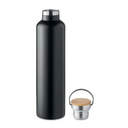 Bouteille isotherme double paroi personnalisée 1L grande Helsinki Matières : acier inoxydable Couleurs : noir livraison express 