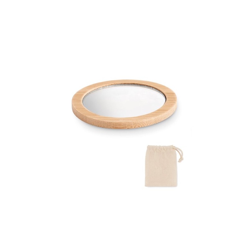 Miroir de poche personnalisé en bambou - Élégance et praticité pas cher, MALAY Matières : coton Couleurs : bois