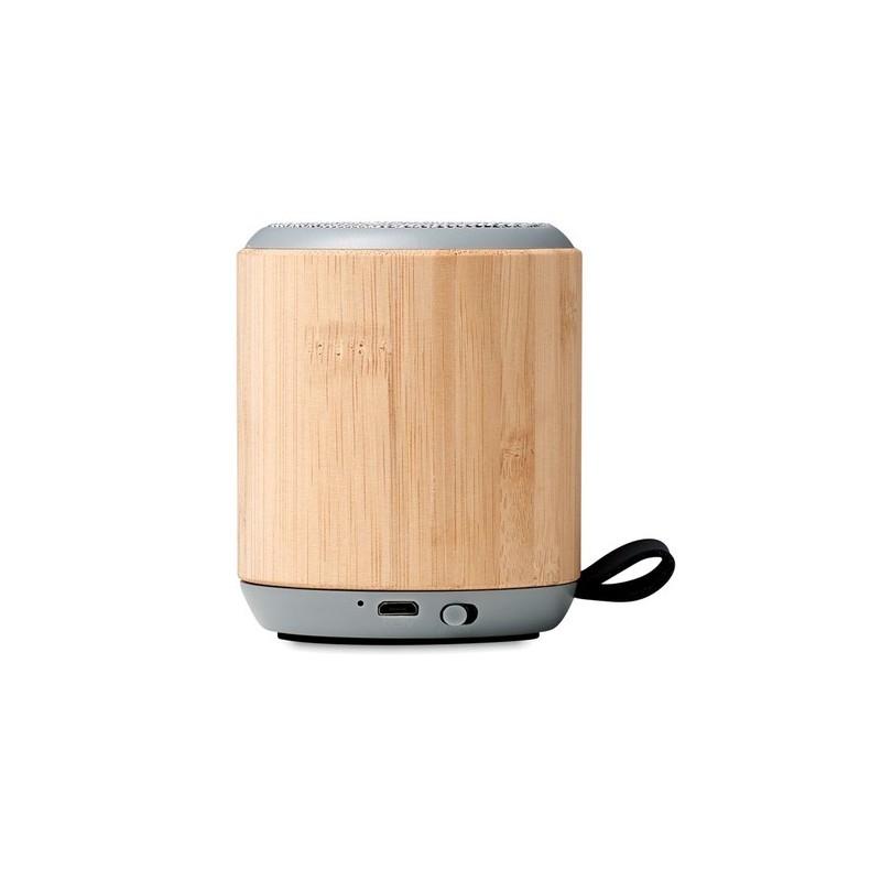 Haut-parleur sans fil  en bambou personnalisé RUGLI Matières : bambou Couleurs : bois personnalisable avec votre logo