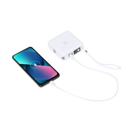 Adaptateur Universel Multifonction Personnalisé de Voyage Joks - Chargez Partout Pas Cher Couleurs : blanc goodies publicitaire 