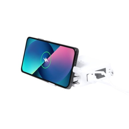 Adaptateur Universel Multifonction Personnalisé de Voyage Joks - Chargez Partout Pas Cher Couleurs : blanc marquage laser ultra 