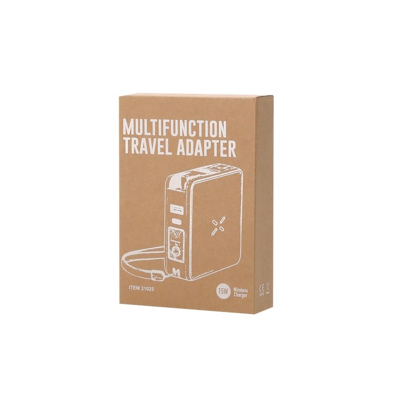 Adaptateur Universel Multifonction Personnalisé de Voyage Joks - Chargez Partout Pas Cher Couleurs : blanc cadeau collaborateur 