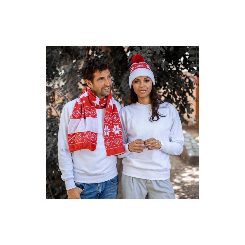 Écharpe Personnalisée Éco-responsable - Accessoire de mode Luka Matières : acrylique Couleurs : rouge cadeau collaborateur premi