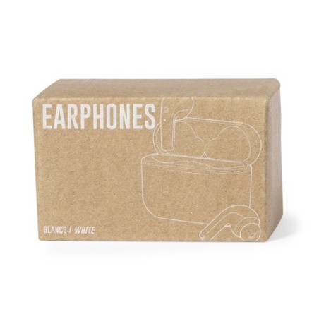 Écouteurs Bluetooth 5.3 Confort Personnalisé Éco-responsables pas cher Prucky Couleurs : blanc accessoire événementiel unique