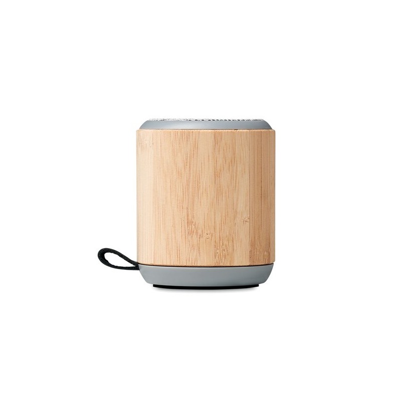 Haut-parleur sans fil  en bambou personnalisé RUGLI Matières : bambou Couleurs : bois goodies publicitaire événementiel