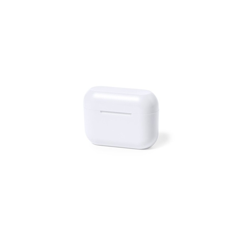 Écouteurs Bluetooth 5.3 Confort Personnalisé Éco-responsables pas cher Prucky Couleurs : blanc goodies personnalisé en stock