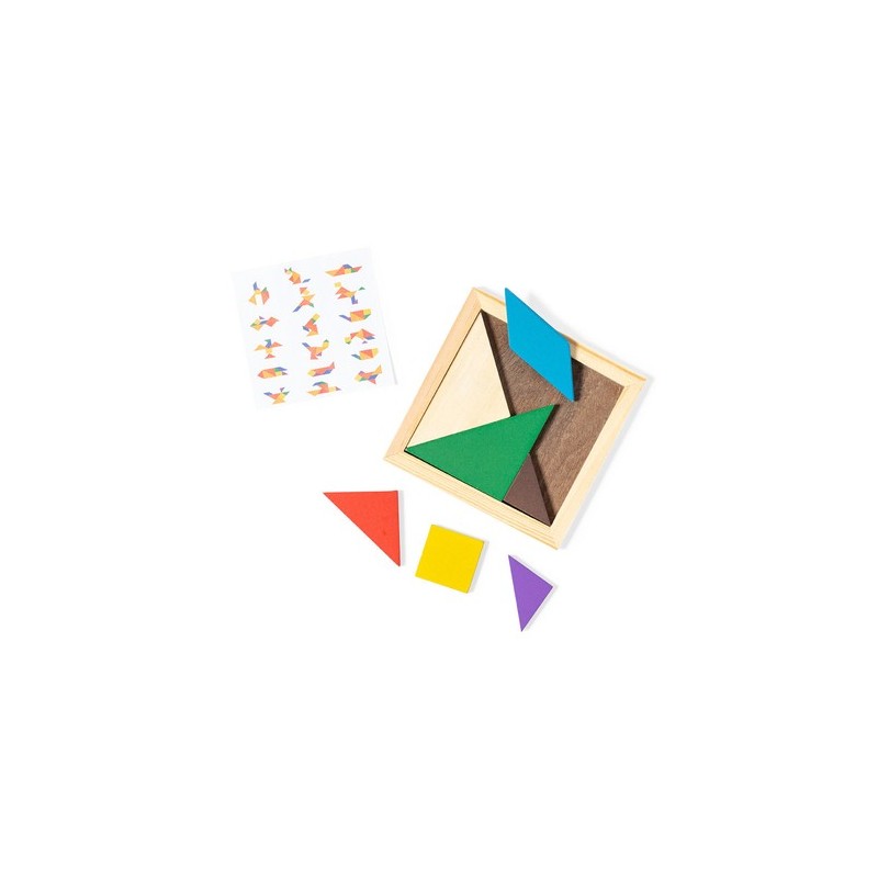 Puzzle Tangram en Bois Multicolore