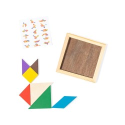 Puzzle Tangram en Bois Multicolore 2
