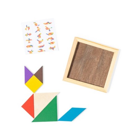 Puzzle Tangram en Bois Multicolore