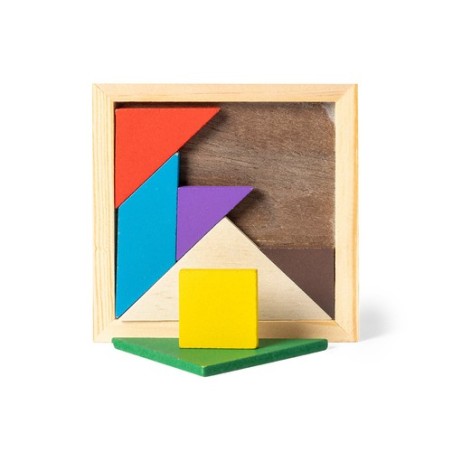 Puzzle Tangram en Bois Multicolore