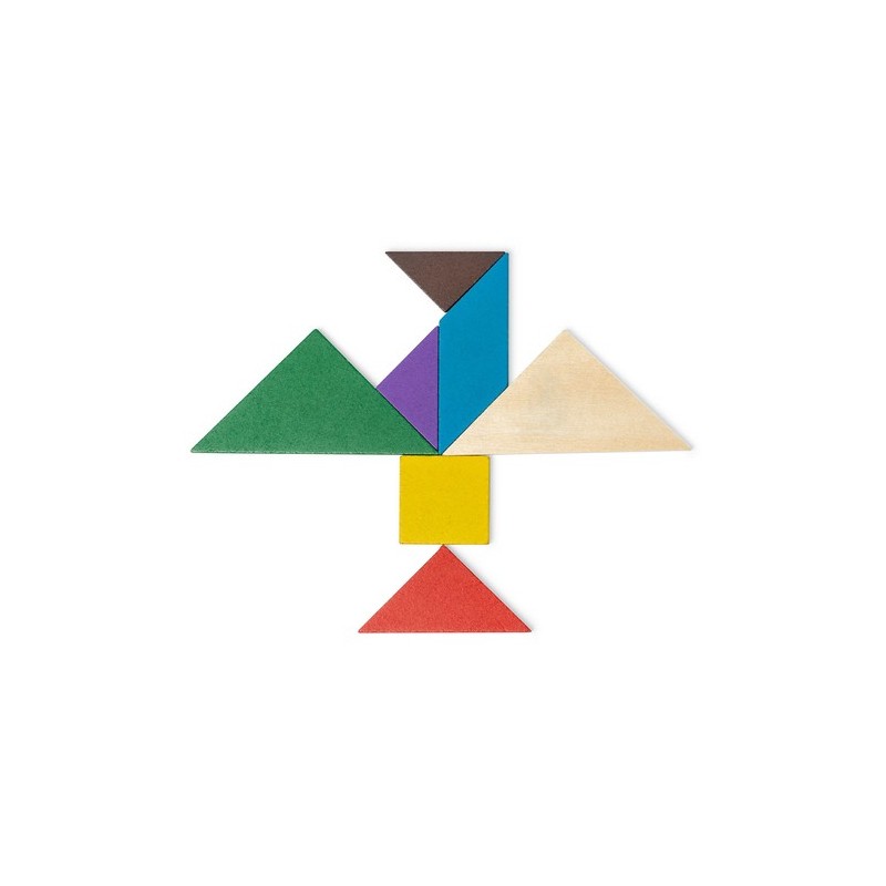 Puzzle Tangram en Bois Multicolore