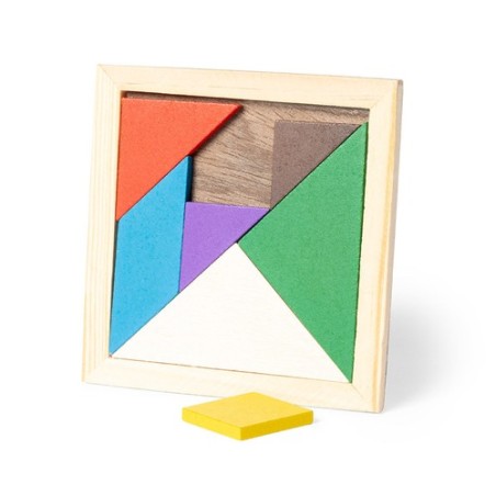 Puzzle Tangram en Bois Multicolore