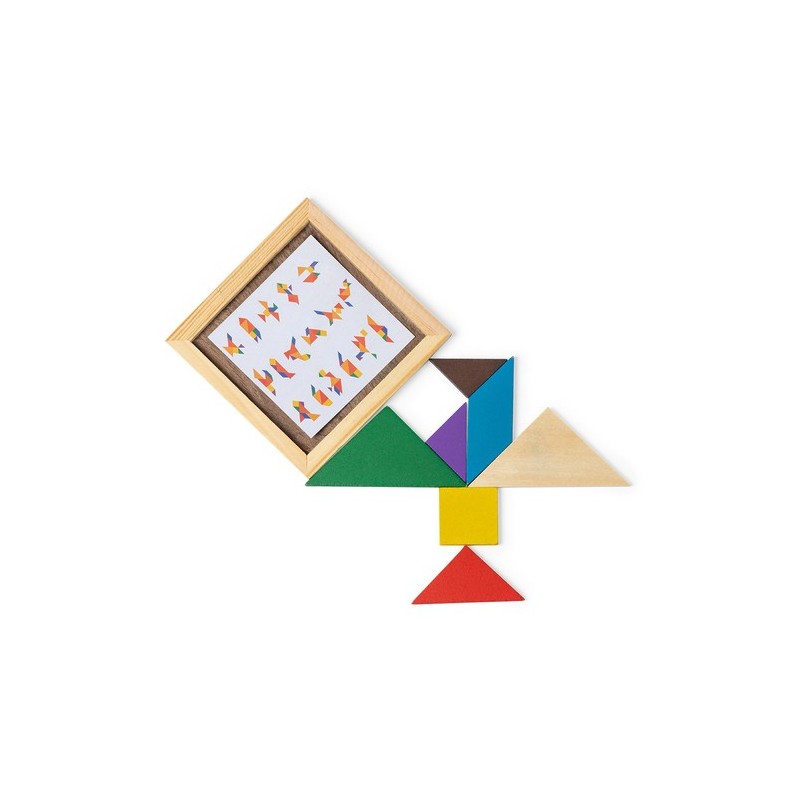 Puzzle Tangram en Bois Multicolore