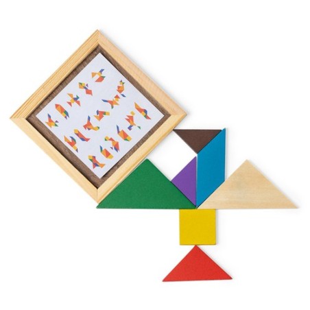 Puzzle Tangram en Bois Multicolore