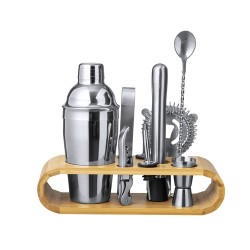 Set de Cocktails Éco-responsable en Inox Personnalisé Hunton Matières : bambou 2
