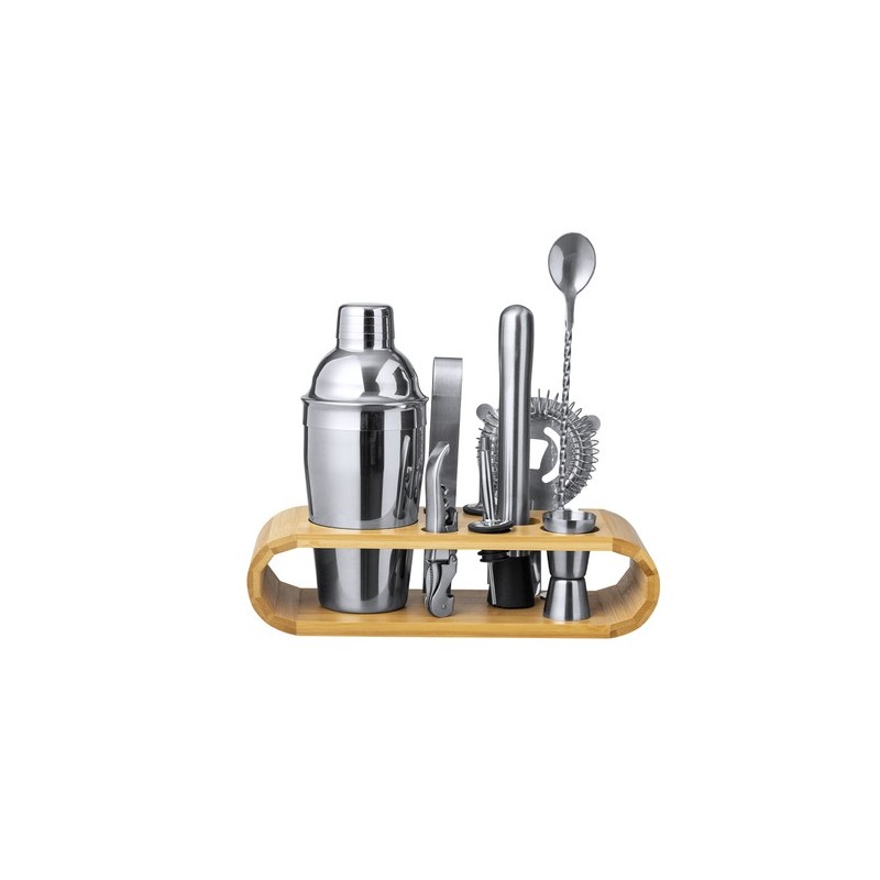 Set de Cocktails Éco-responsable en Inox Personnalisé Hunton Matières : bambou personnalisable avec votre logo