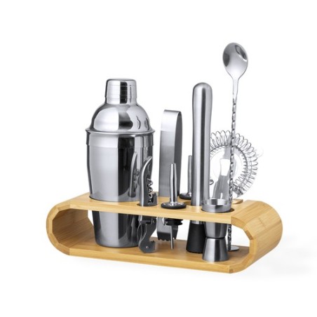 Set de Cocktails Éco-responsable en Inox Personnalisé Hunton Matières : bambou cadeau entreprise pas cher