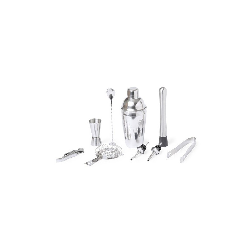 Set de Cocktails Éco-responsable en Inox Personnalisé Hunton Matières : bambou goodies publicitaire événementiel