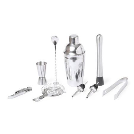 Set de Cocktails Éco-responsable en Inox Personnalisé Hunton Matières : bambou goodies publicitaire événementiel