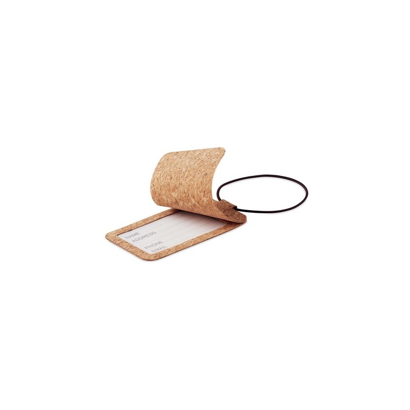 Étiquette à Bagage Éco-responsable en Liège - OVALIS Matières : liège Couleurs : beige