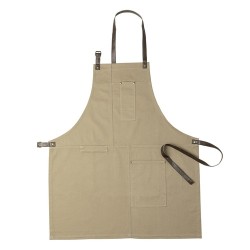 Tablier personnalisable professionnel Vurcex - Unique Matières : coton Couleurs : marron cadeau entreprise pas cher