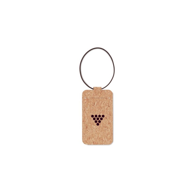Étiquette à Bagage Éco-responsable en Liège - OVALIS Matières : liège Couleurs : beige impression haute définition