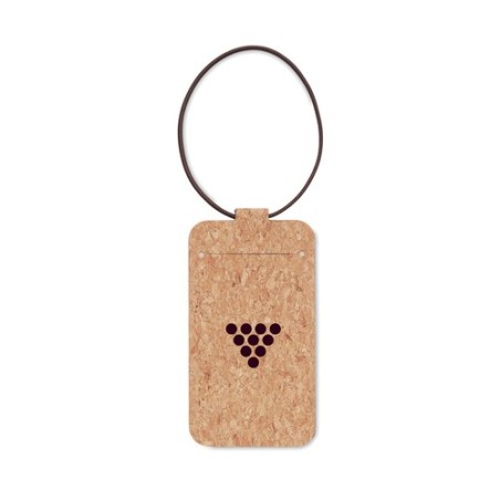 Étiquette à Bagage Éco-responsable en Liège - OVALIS Matières : liège Couleurs : beige impression haute définition