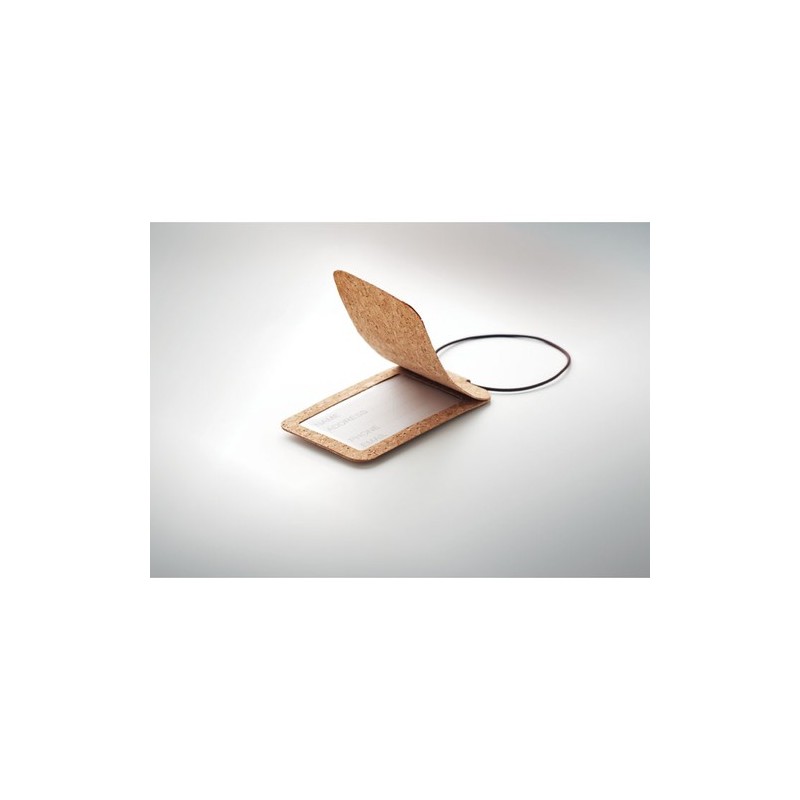 Étiquette à Bagage Éco-responsable en Liège - OVALIS Matières : liège Couleurs : beige marquage laser ultra précis