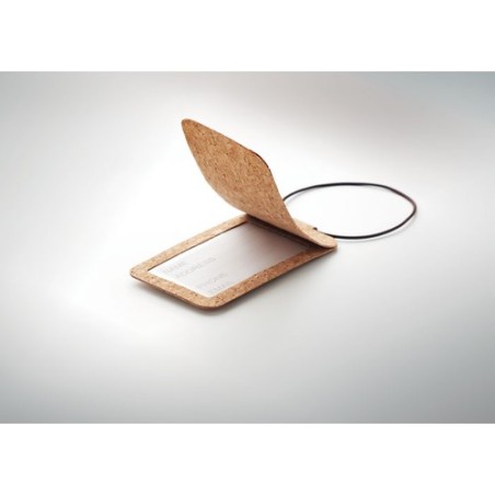 Étiquette à Bagage Éco-responsable en Liège - OVALIS Matières : liège Couleurs : beige marquage laser ultra précis