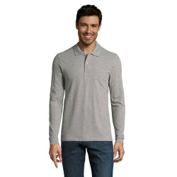 Polo Homme Personnalisable 100% Coton Éco-responsable | SOL'S Perfect 180 Taille textile : M Couleurs : gris chiné impression lo